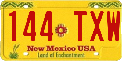 NM license plate 144TXW