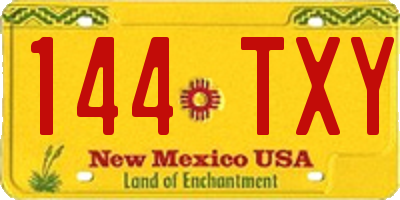 NM license plate 144TXY
