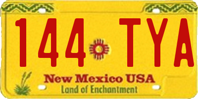 NM license plate 144TYA