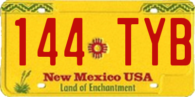 NM license plate 144TYB