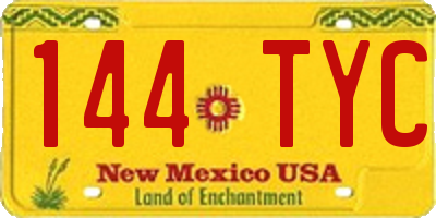 NM license plate 144TYC