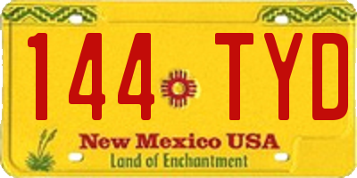 NM license plate 144TYD