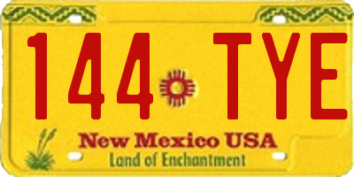 NM license plate 144TYE