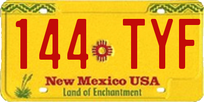 NM license plate 144TYF