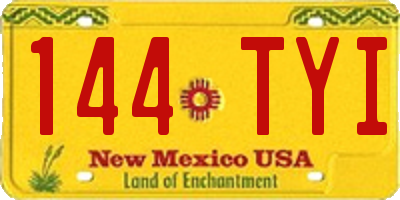 NM license plate 144TYI
