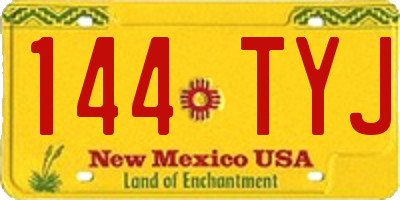 NM license plate 144TYJ