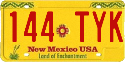 NM license plate 144TYK
