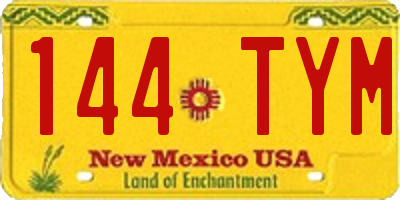 NM license plate 144TYM