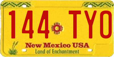 NM license plate 144TYO
