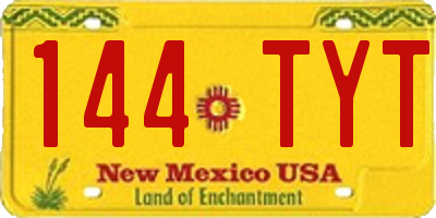 NM license plate 144TYT