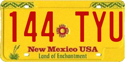 NM license plate 144TYU