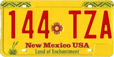 NM license plate 144TZA