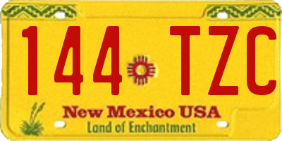 NM license plate 144TZC