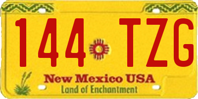 NM license plate 144TZG