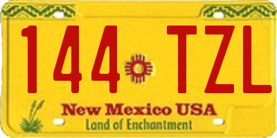 NM license plate 144TZL