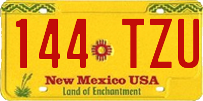 NM license plate 144TZU