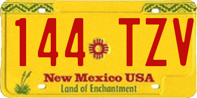 NM license plate 144TZV