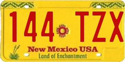 NM license plate 144TZX