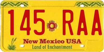 NM license plate 145RAA