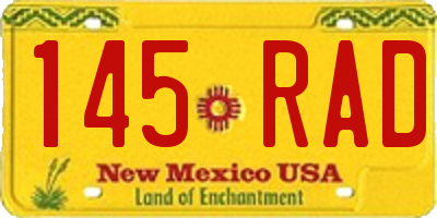 NM license plate 145RAD