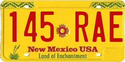 NM license plate 145RAE