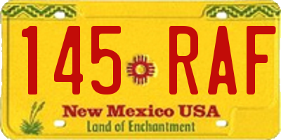 NM license plate 145RAF