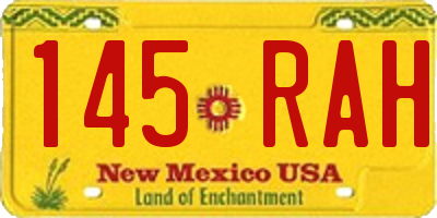 NM license plate 145RAH