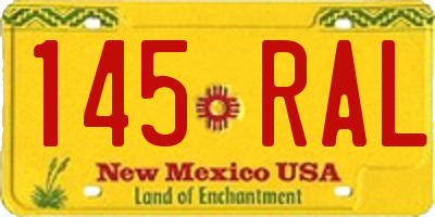 NM license plate 145RAL