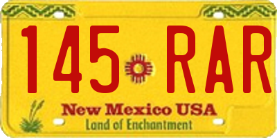 NM license plate 145RAR