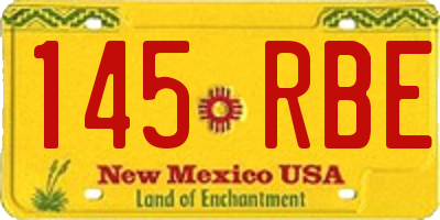 NM license plate 145RBE