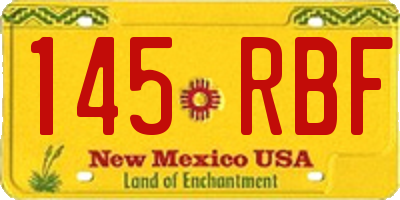 NM license plate 145RBF