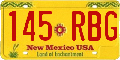 NM license plate 145RBG