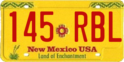 NM license plate 145RBL