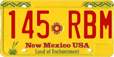 NM license plate 145RBM