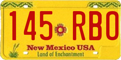 NM license plate 145RBO