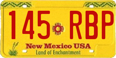 NM license plate 145RBP