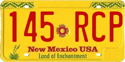 NM license plate 145RCP