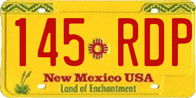 NM license plate 145RDP