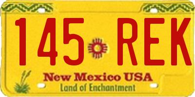 NM license plate 145REK