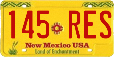 NM license plate 145RES