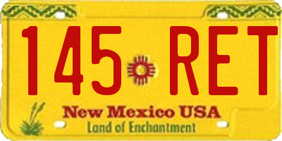 NM license plate 145RET