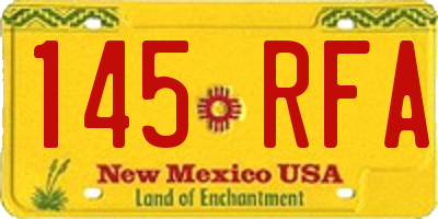 NM license plate 145RFA