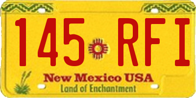 NM license plate 145RFI