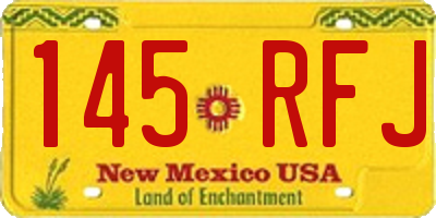 NM license plate 145RFJ