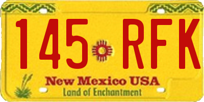 NM license plate 145RFK