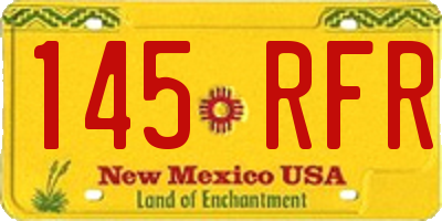 NM license plate 145RFR
