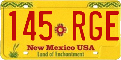 NM license plate 145RGE