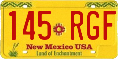 NM license plate 145RGF
