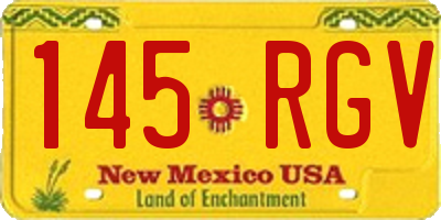 NM license plate 145RGV