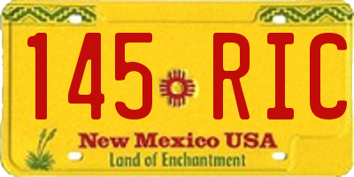 NM license plate 145RIC